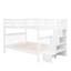 White Stairway Bunk Bed With Useful Storage And Dependable Guard Rail For Bedroom Dorm, - Spacious Safe Sleeping Solution Functional Design