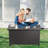 TECSPACE 35.4'' W 53 Gallons Water Resistant Metal Lockable Deck Box-88982551