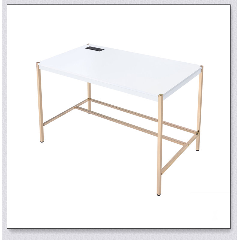 Midriaks Writing Desk w/USB Port, White