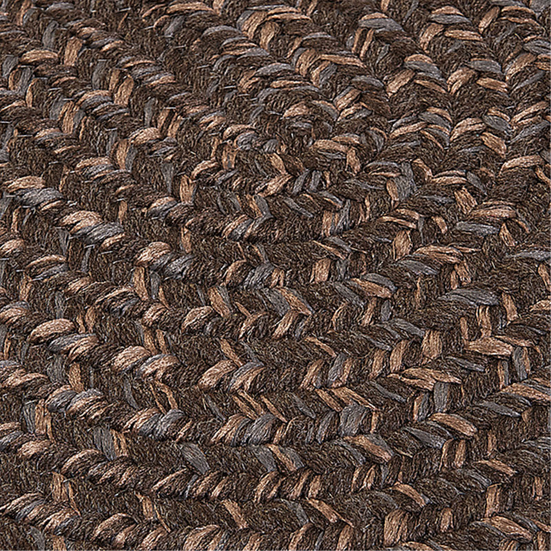 Tapis réversible en mélange de laine Abey - brun écorce, Rond 6 pi