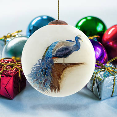 Peacock Ball Ornament (Set of 4) La Pastiche