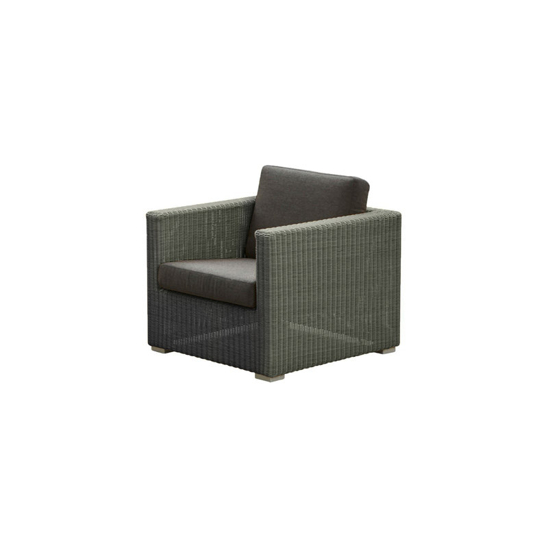 Chester Patio Chair with Cushions, Black, Natural