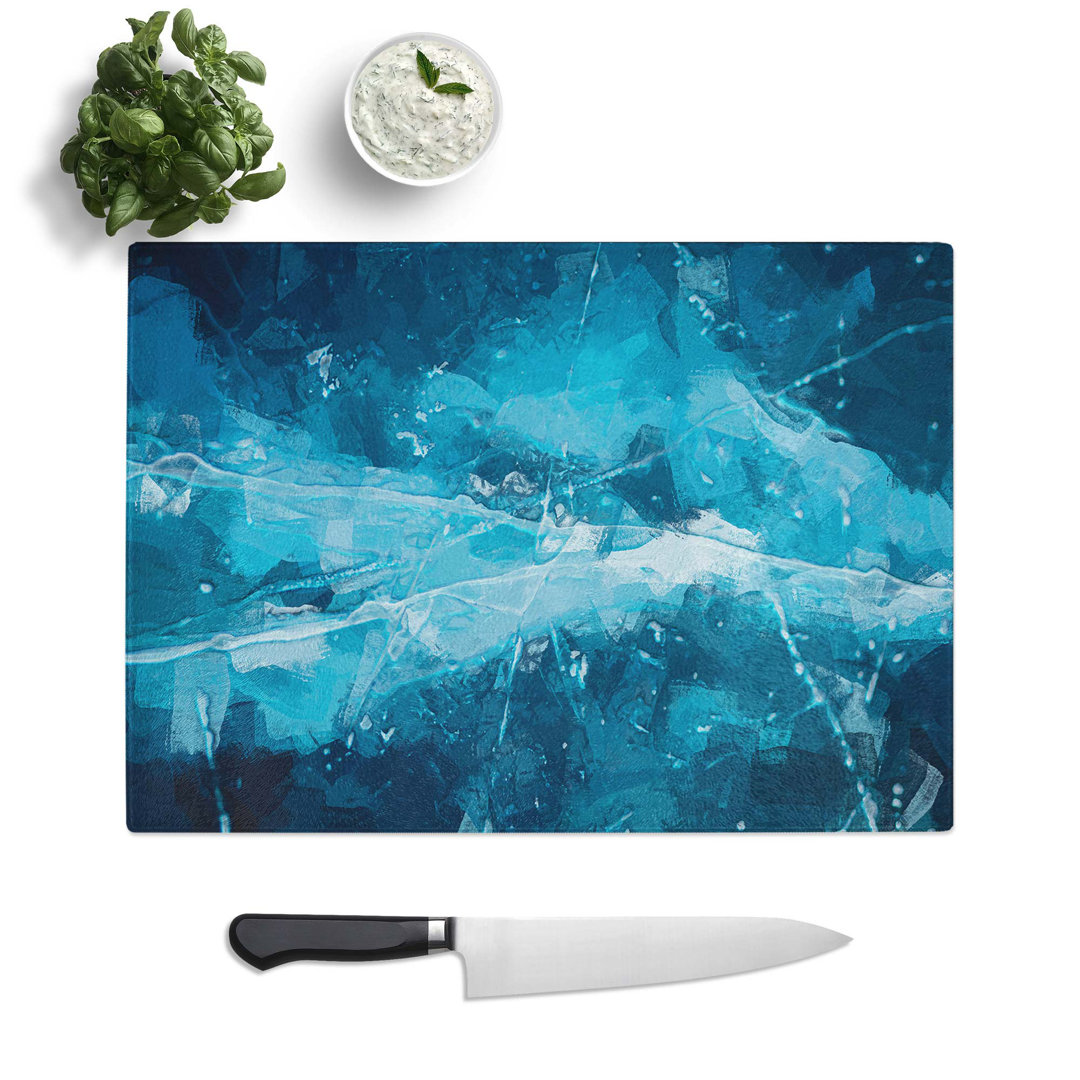 Tempered Glass The Cracked Ice in Abstract Chopping Board