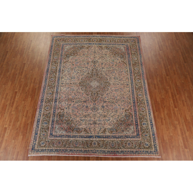 Tapis persan traditionnel Kashan noué à la main 10 x 13