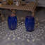Table de bout d'extérieur ronde bleue