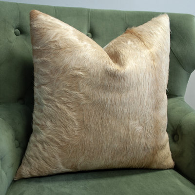Thomas Collection® Exotic Genuine Cowhide Accent Pillow in Blonde size 20” x 20”
