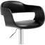 Tabouret de bar contemporain pivotant réglable avec siège et dossier rembourrés