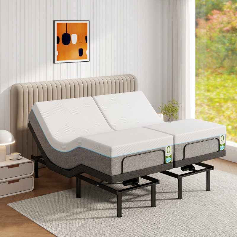 Split King Adjustable Bed Frame With Separate Head & Foot Lift, Split King
