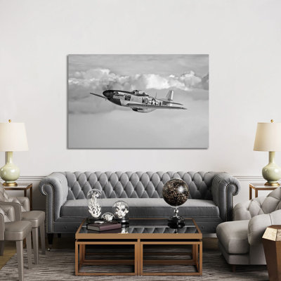 A P-51D Mustang In Flight Near Hollister, California by Scott Germain - Wrapped Canvas Print
