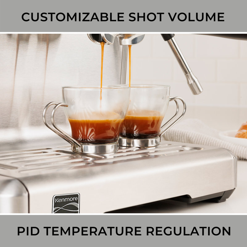 Kenmore Elite Espresso Machine - Semi Automatic Coffee Maker with Auto Tamper