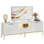 Fluted TV Stand, Glossy Media Console with Wave Pattern Buffet Cabinet-1248260669-1252076408