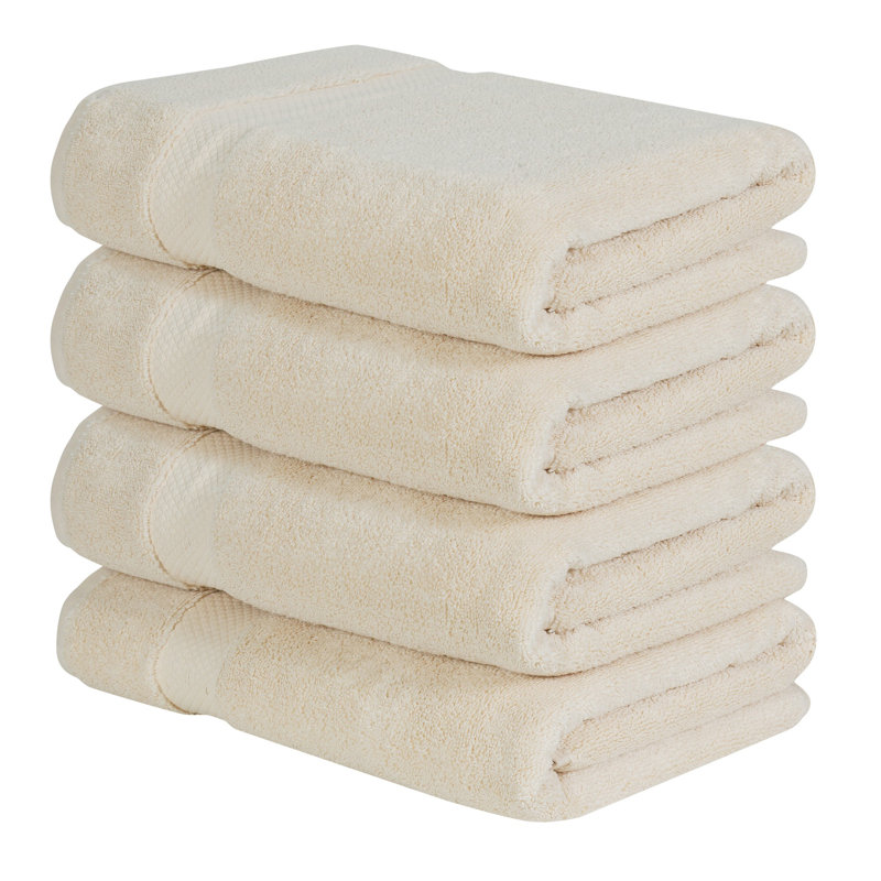 Ensemble de serviettes de bain 100% coton Splash Splash, serviettes de bain absorbantes ultra douces 550 g / m² pour spa et usage quotidien, certifié OEKO-TEX, paquet de 4, sable