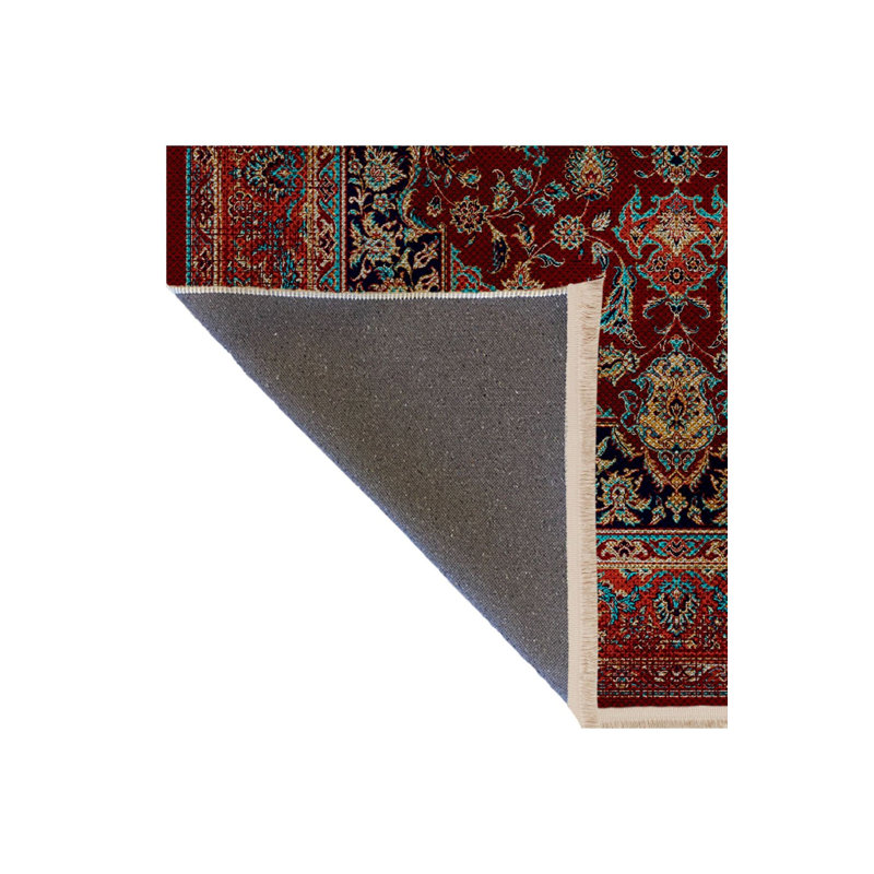 Tapis décoratif rétro bourgogne, Sous-tapis rectangulaire de 3 pi 3 po x 4 pi 11 po