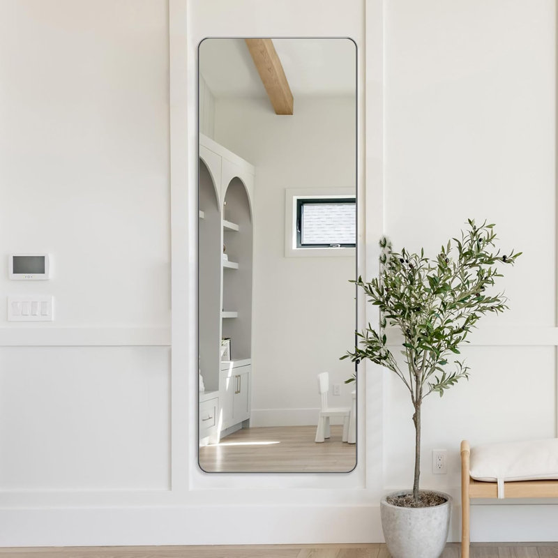 Miroir de salle de bain Inse Cadre en acier inoxydable, Nickel brossé, 48 po x 18 po