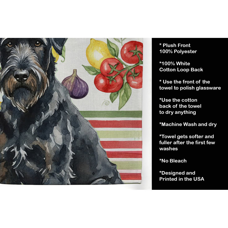 Serviette de cuisine noire Terrier russe, Black Russian Terrier