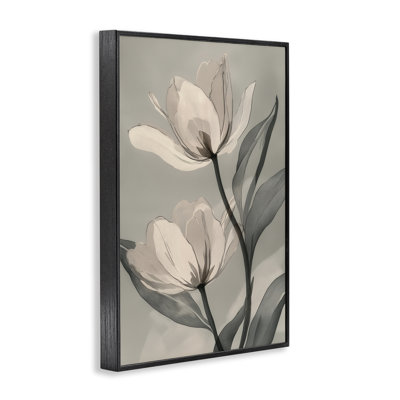«Magnolias» en herbe encadrée, dessin par Annabelle Hall