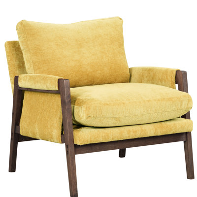 Gray Velvet Armchair With Stable Structure - Suits Living Room, Bedroom, Leisure Area Accent Mid-Century Modern Style Rubberwood Frame For Various Rooms