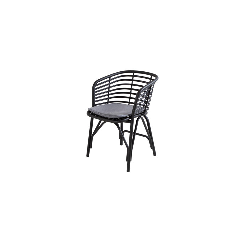 Blend Patio Dining Armchair with Cushion, Dark Green, Gray