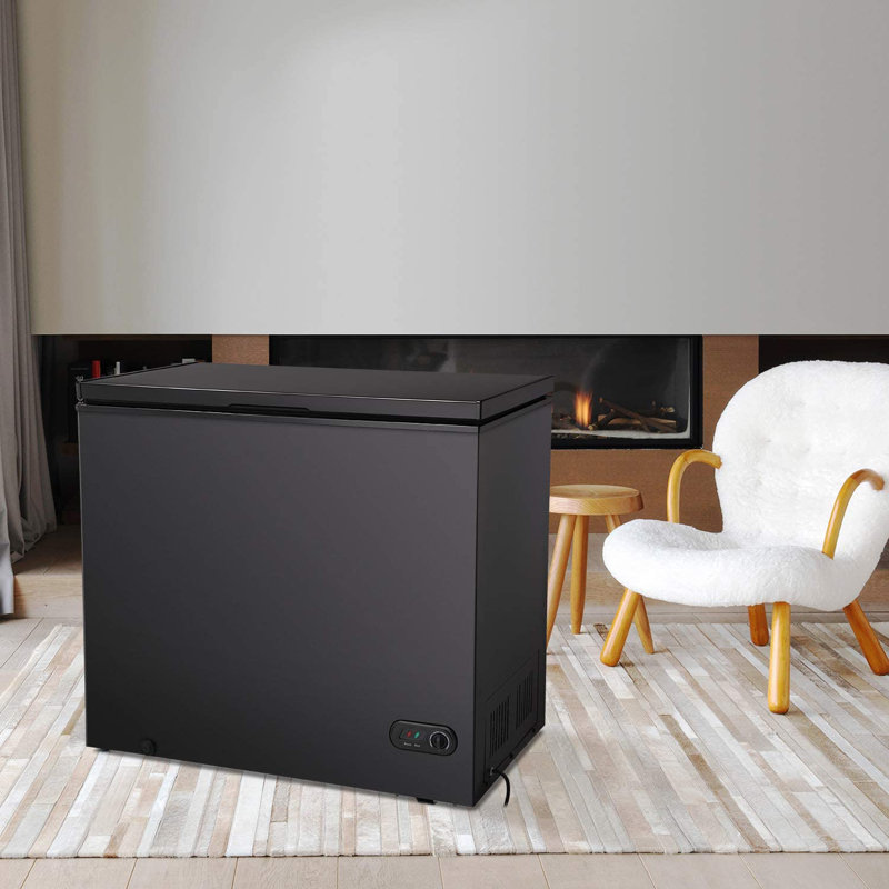 7 pieds cubes Congélateur coffre avec panier amovible, Noir, noir, noir, noir
