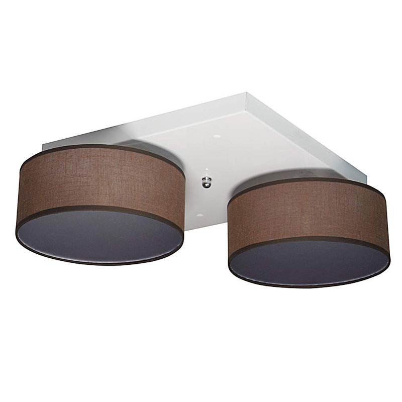 Pulley Fabric Semi Flush Mount, Brown