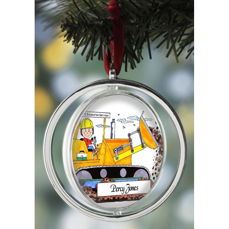Ornement de Noël personnalisable pour bulldozer, Oui
