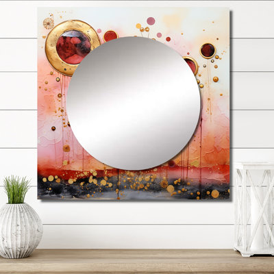 «Escape To Serenity Vintage Watercolor II», art mural miroir géométrique moderne pour salle de bain