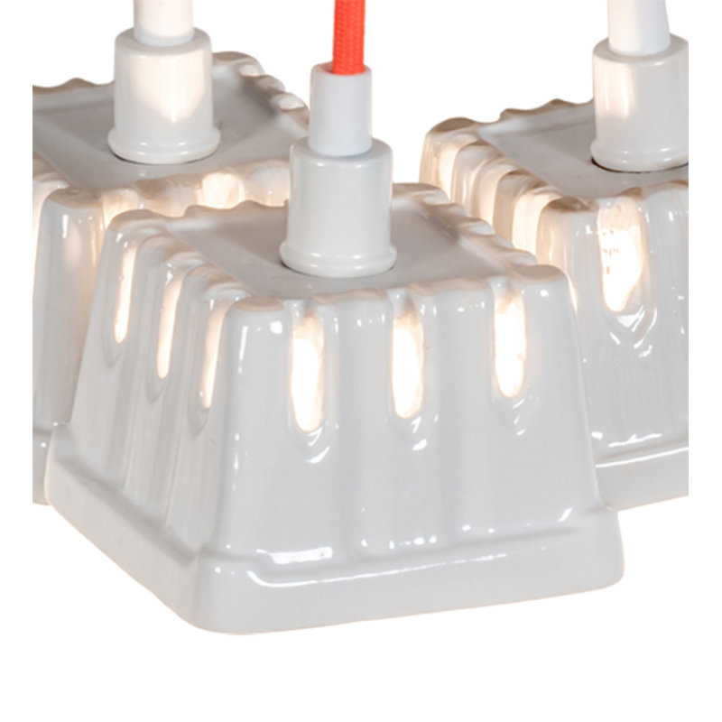 3 - Light Pendant, White/Coral