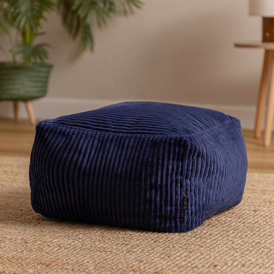 B&Q -  Amara Beanbag Footstool Corduroy Navy Blue - Image 4