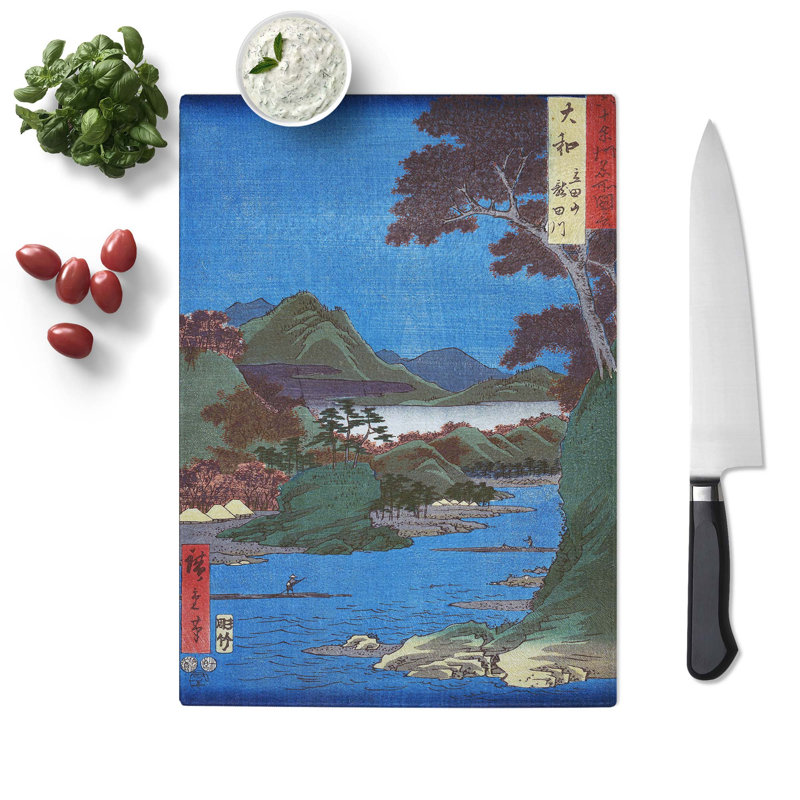 Tempered Glass Tatsutayama, Tatsutagawa by Utagawa Hiroshige Chopping Board, 28.5cm W x 39cm L
