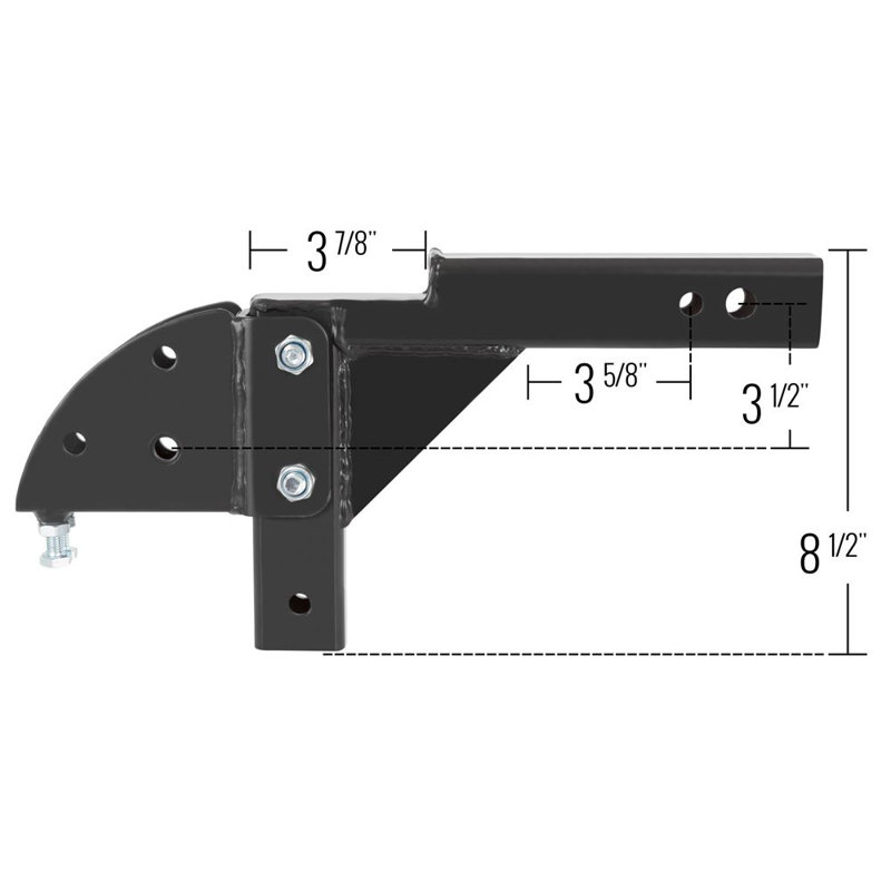 Support de mobilité à fixation à l'attelage argenté 500 lb et adaptateur réglable
