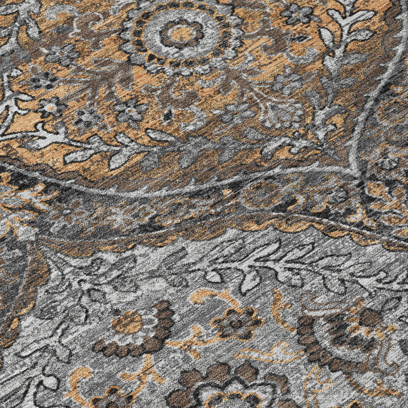 Machine Washable Indoor/Outdoor Chantille ACN2698 Global Rug, Gray, 3' x 5'