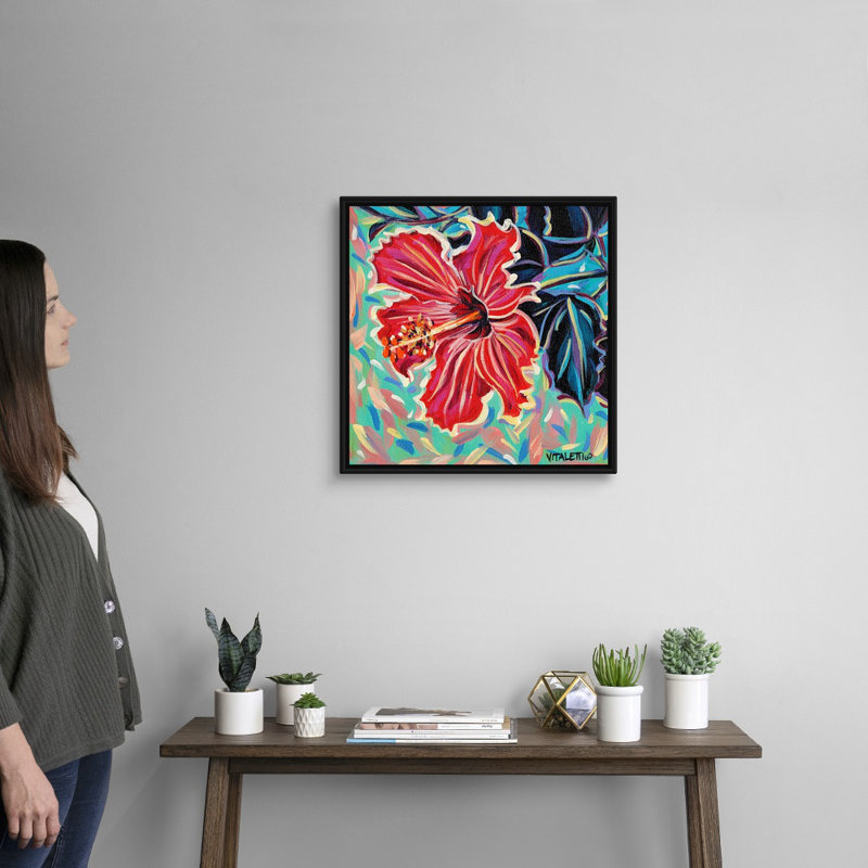 Hawaiian Beauty II, art mural sur toile, H 20 po x l 20 po x P 1,75 po, Toile avec cadre noir