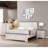 Rustic Bedroom Furniture: Full Size Panel Bed In Antique White & Brown With A Slatted Base