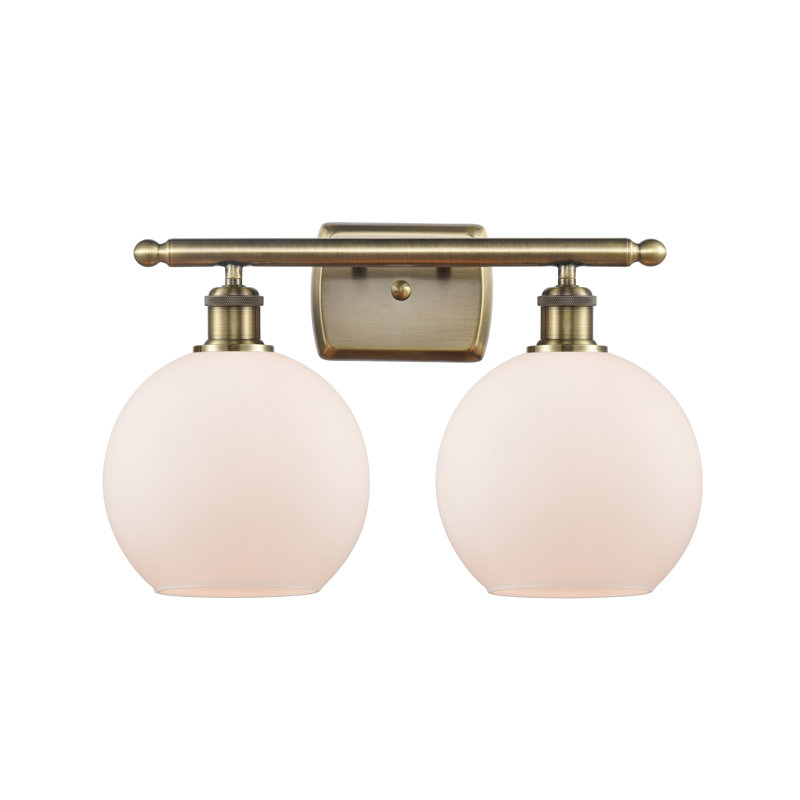 Almatine 2 - Light Vanity Light, Antique Brass, Matte White, Incandescent