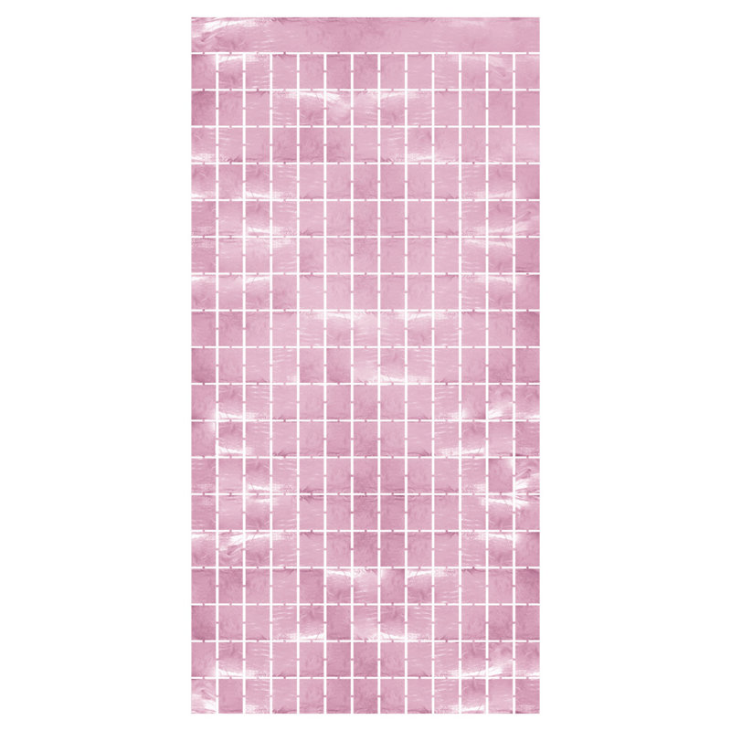 Rideau carré métallique, Rose