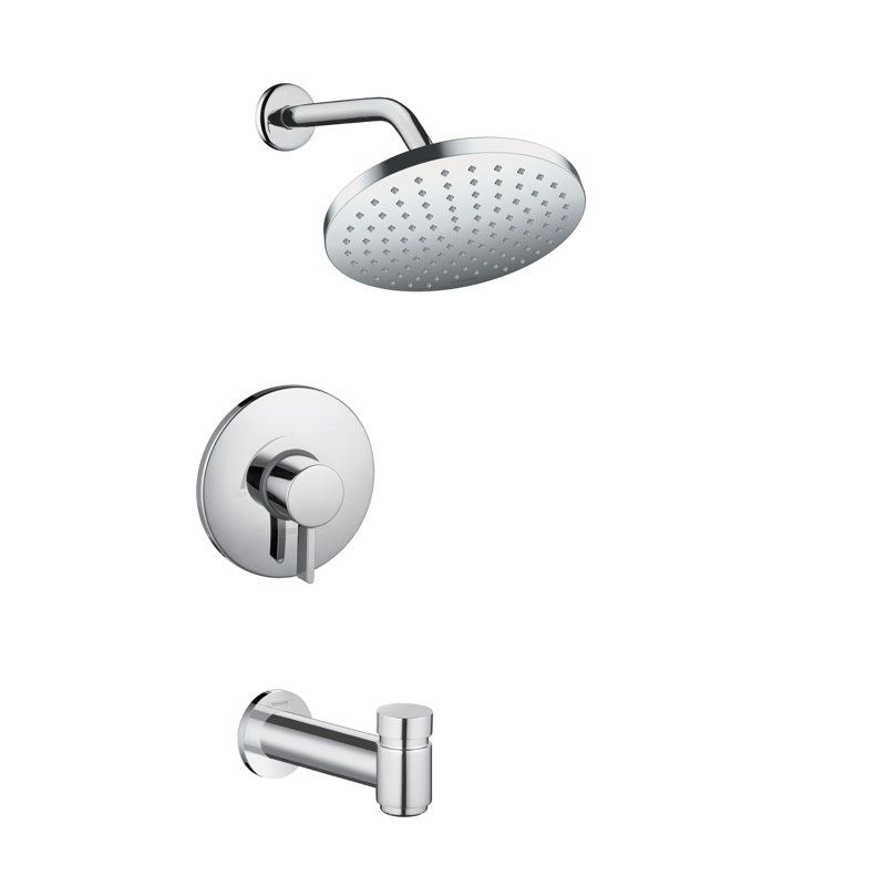 Ensemble de baignoire / douche à pression équilibrée hansgrohe Vernis, 2,5 gallons par minute, Nickel brossé