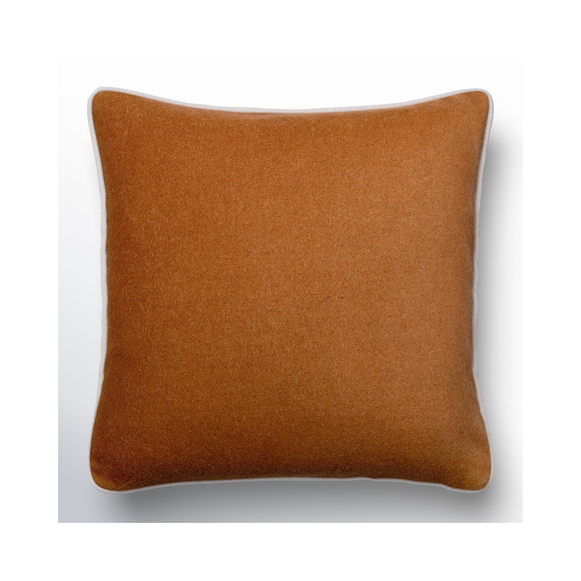 Lombard Wool Throw Pillow, Pillow Cover Only - No Insert, 20" x 20", Medium Brown