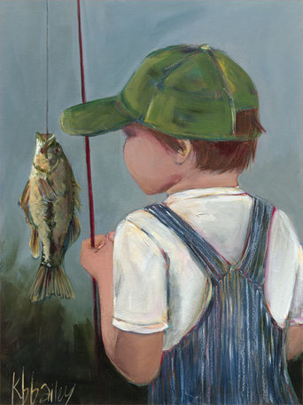 Art sur toile Lil 'Fisher, H 16 po x L 12 po x l 1,25 po