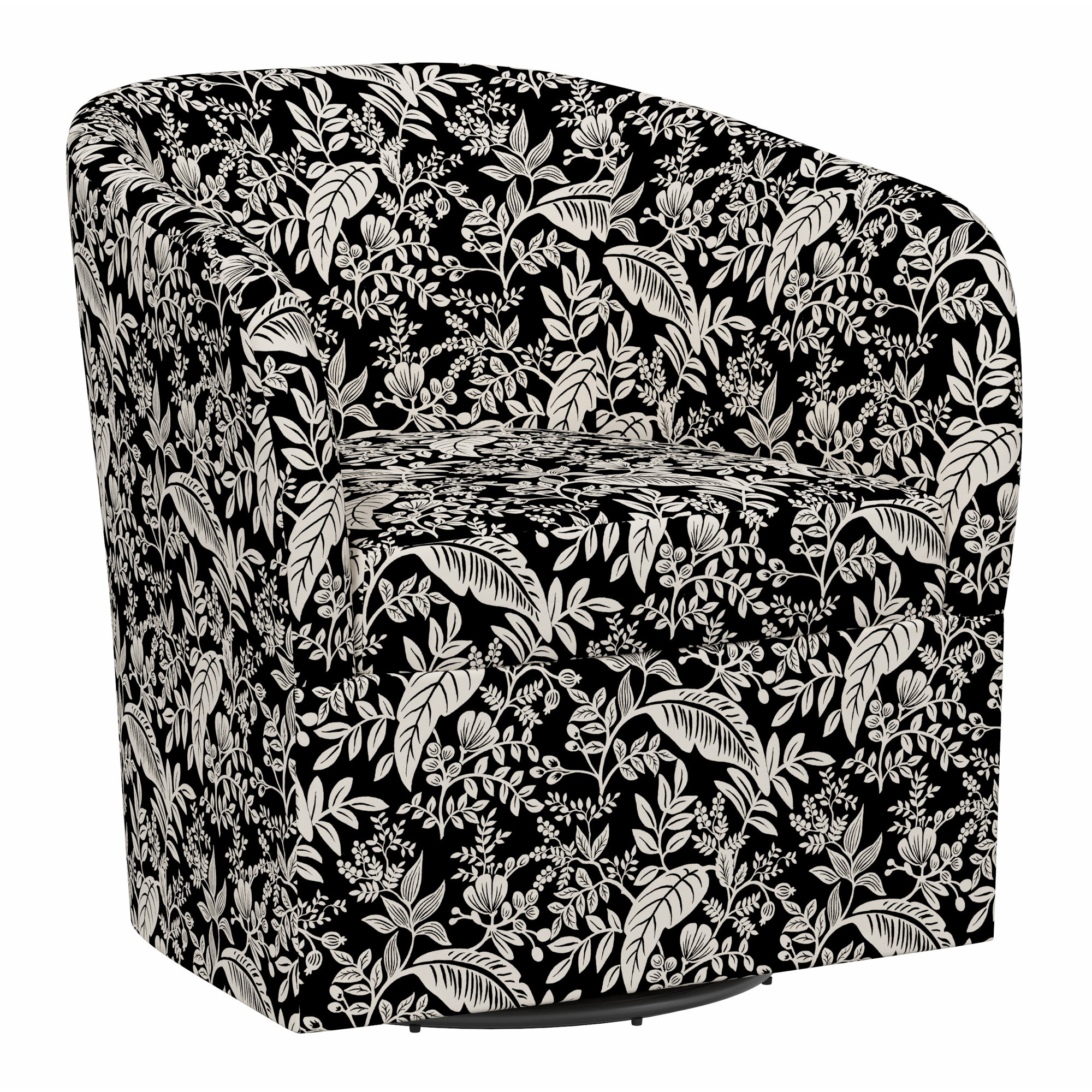 Pembroke Swivel Chair, Rpc Canopy Black & Cream Linen