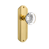 Deco Plate with Round Clear Crystal Door Knob