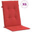 Ensemble de 6 coussins de siège d'extérieur taille unique 100% polyester rouge Highback-2133728361