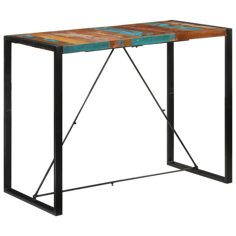Bar Table 110 Cm Solid Wood Reclaimed, 110cm H x 140cm W x 70cm D