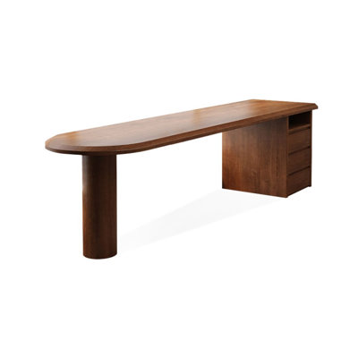 Walnut Half-circle Solid Wood Writing desk