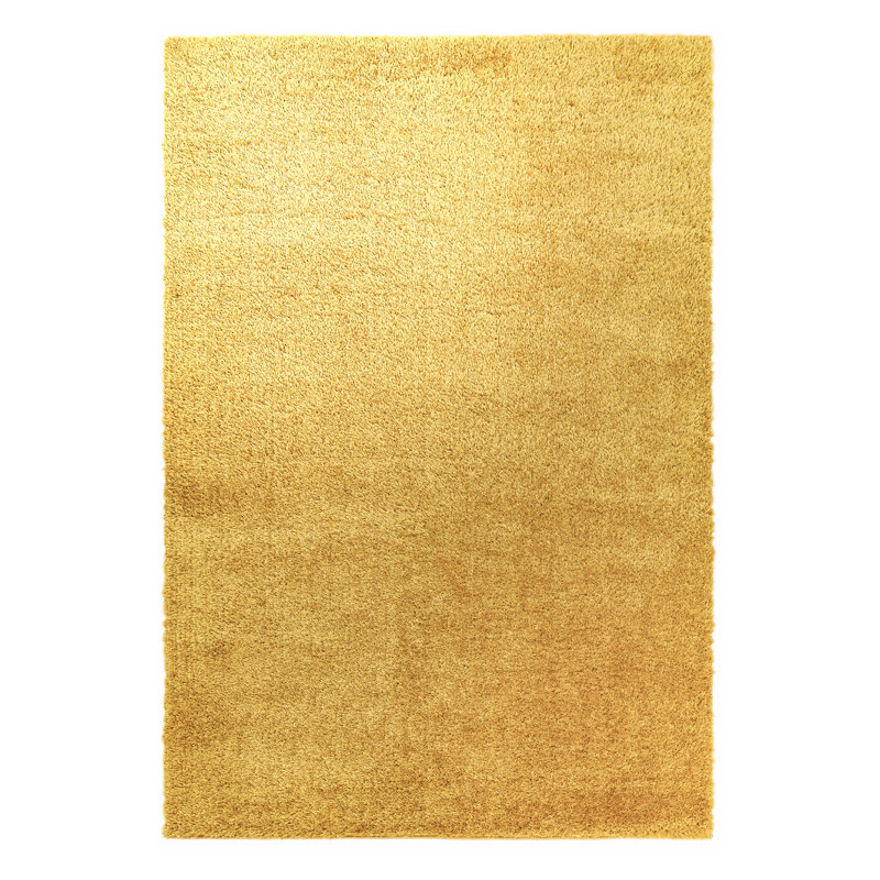 Natonia Shiny Shaggy Gold Area Rug, Rectangle 160 x 230cm