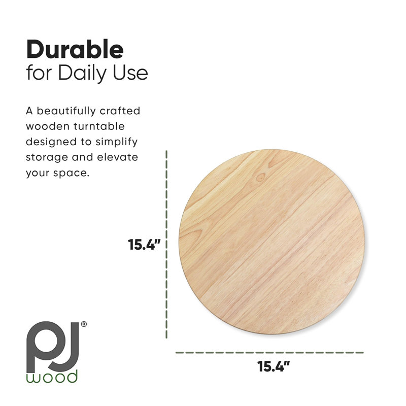  Round Natural Wooden Lazy Susan Organizer Kitchen Cabinet Turntable Tray