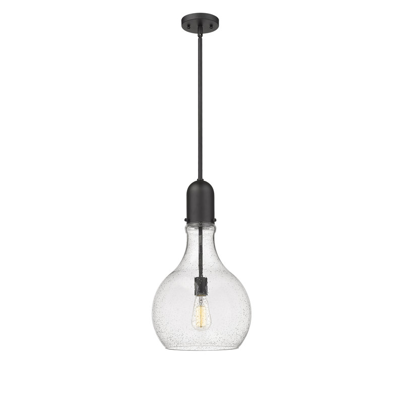 1 - Light Single Pendant, 53.25" H x 11.75" W x 11.75" D, No Bulb Included, Matte Black