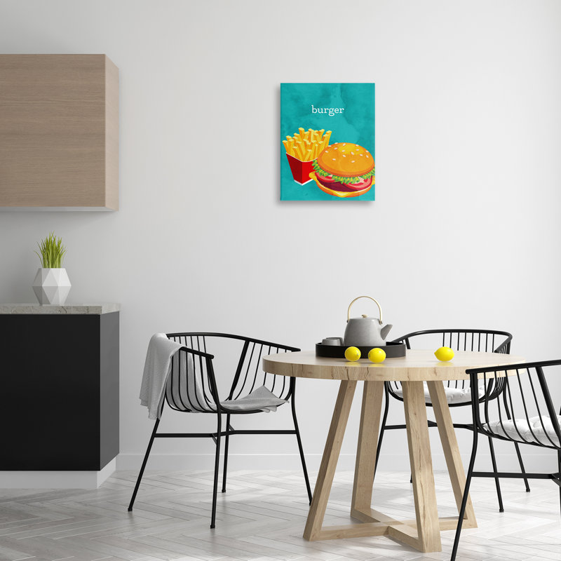 «Satisfiant Burger & Fries», conception de Kim Allen, H 20 po x l 16 po