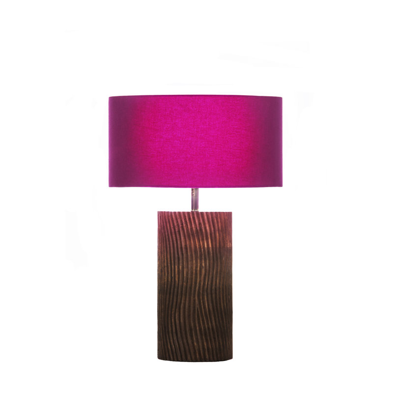 Lampe de table brune 20 po Mercuri, Fuchsia blanc