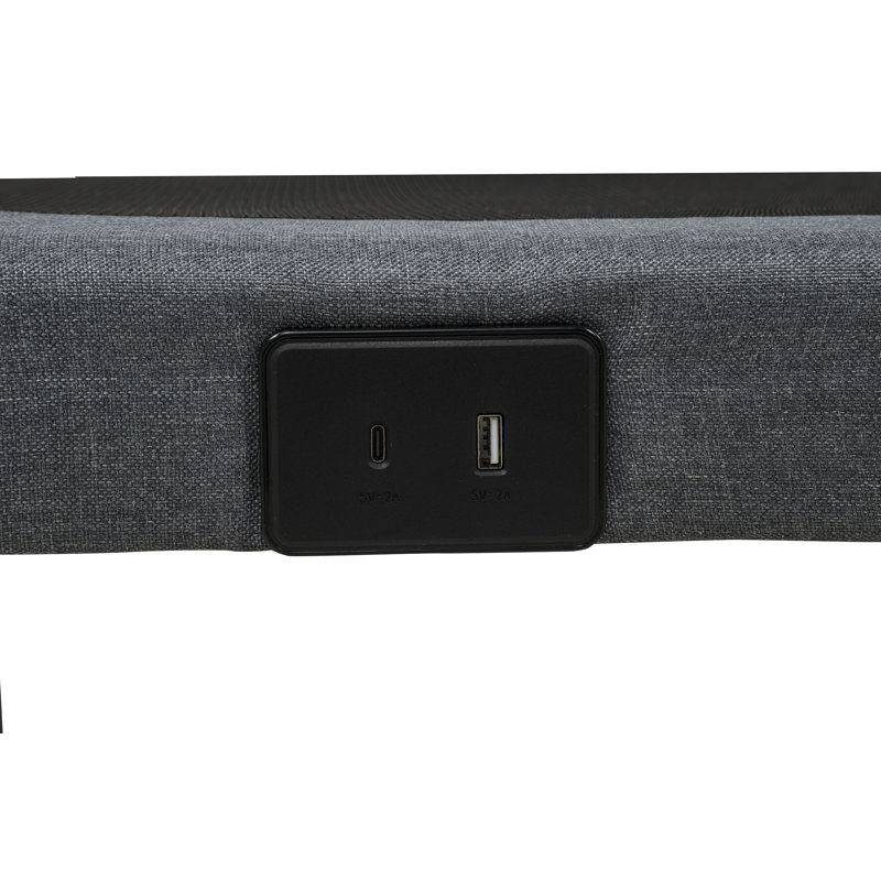 Sommier articulé Weston Twin à double moteur, noir et gris, Lit simple