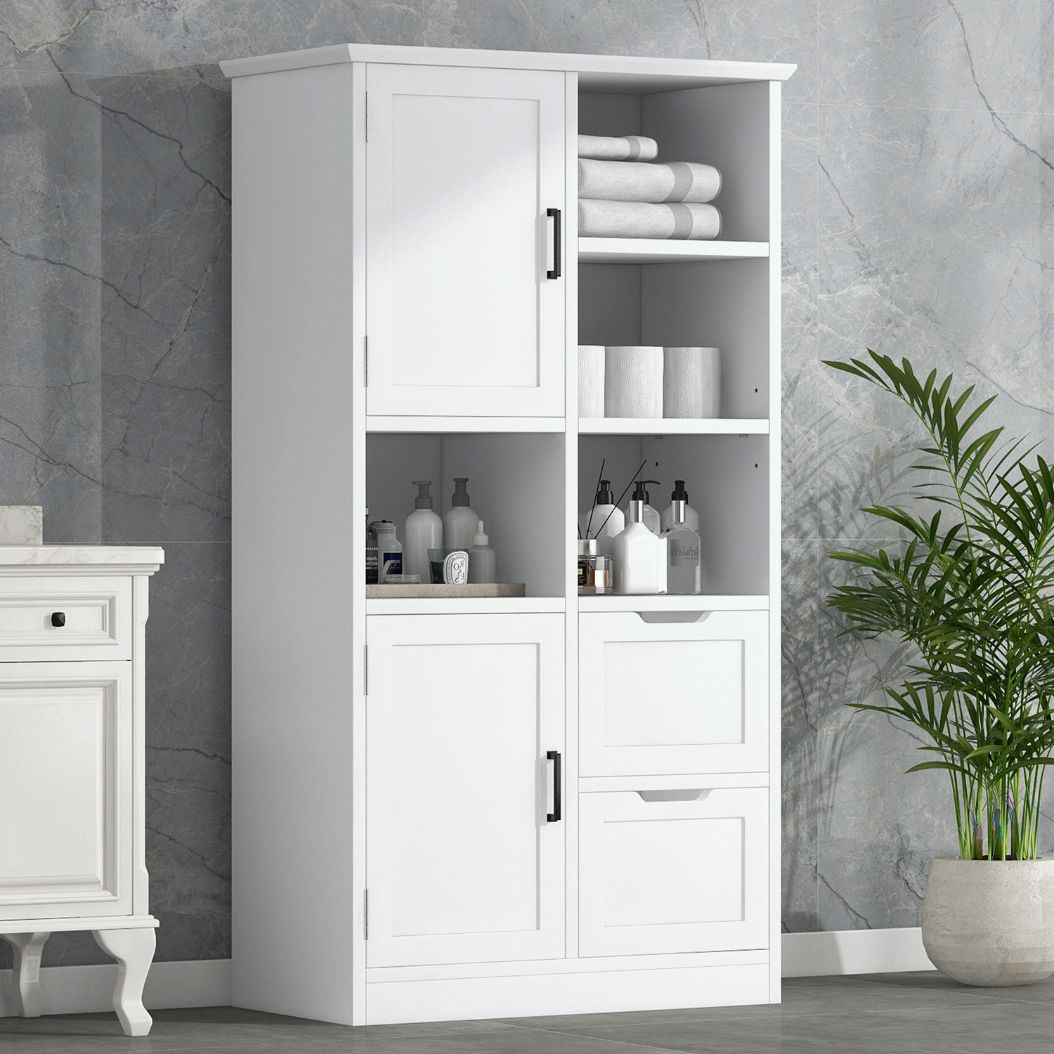 Latitude Run® Johnte Freestanding Bathroom Cabinet 